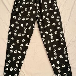 Prana Black and White Skull Joggers